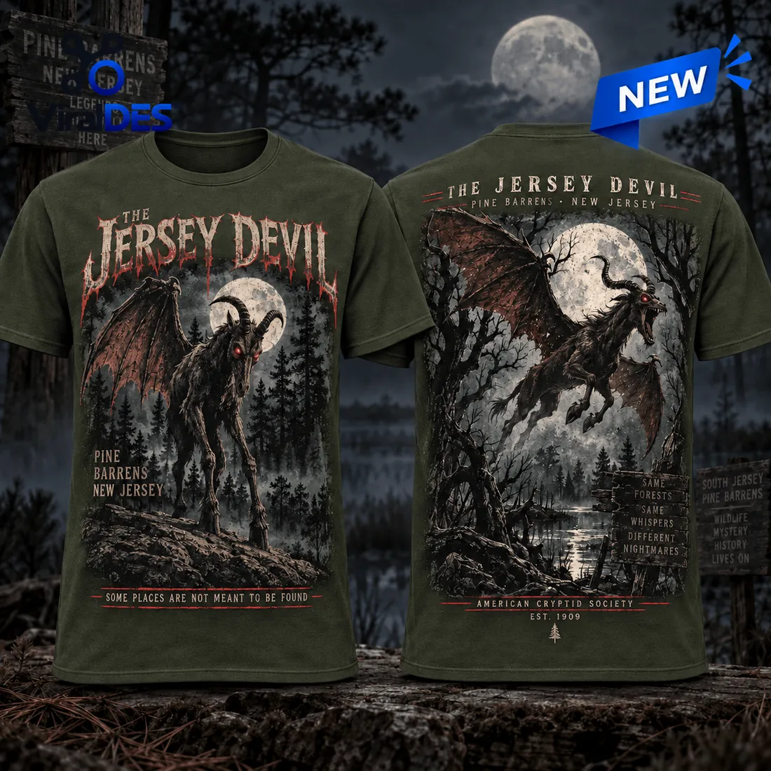 Jersey Devil Pine Barrens Cryptid Black Shirt Jersey Devil Pine Barrens Cryptid Black Shirt