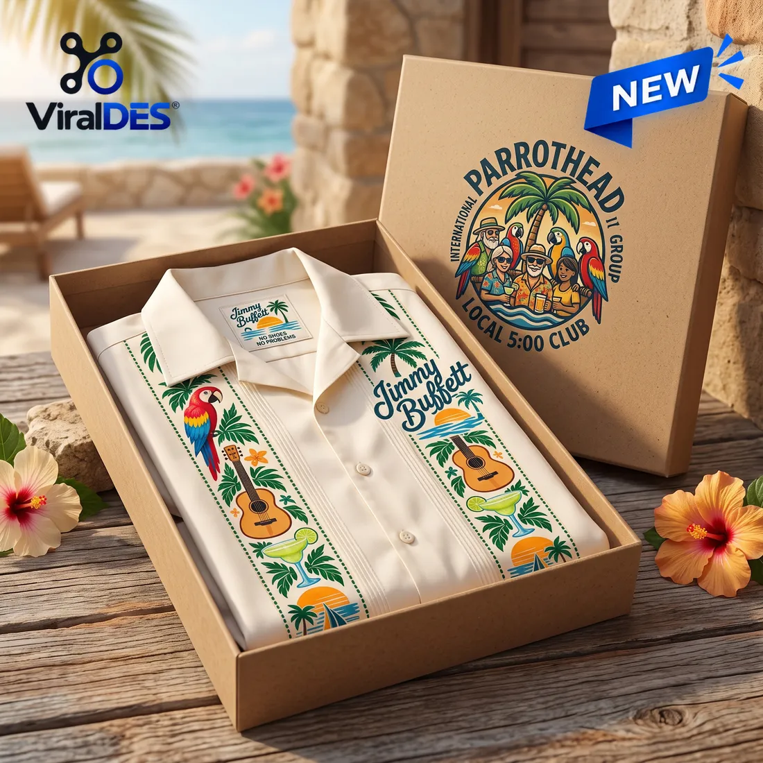 Jimmy Buffett Parrothead Guayabera Hawaiian Shirt Jimmy Buffett Parrothead Guayabera Hawaiian Shirt