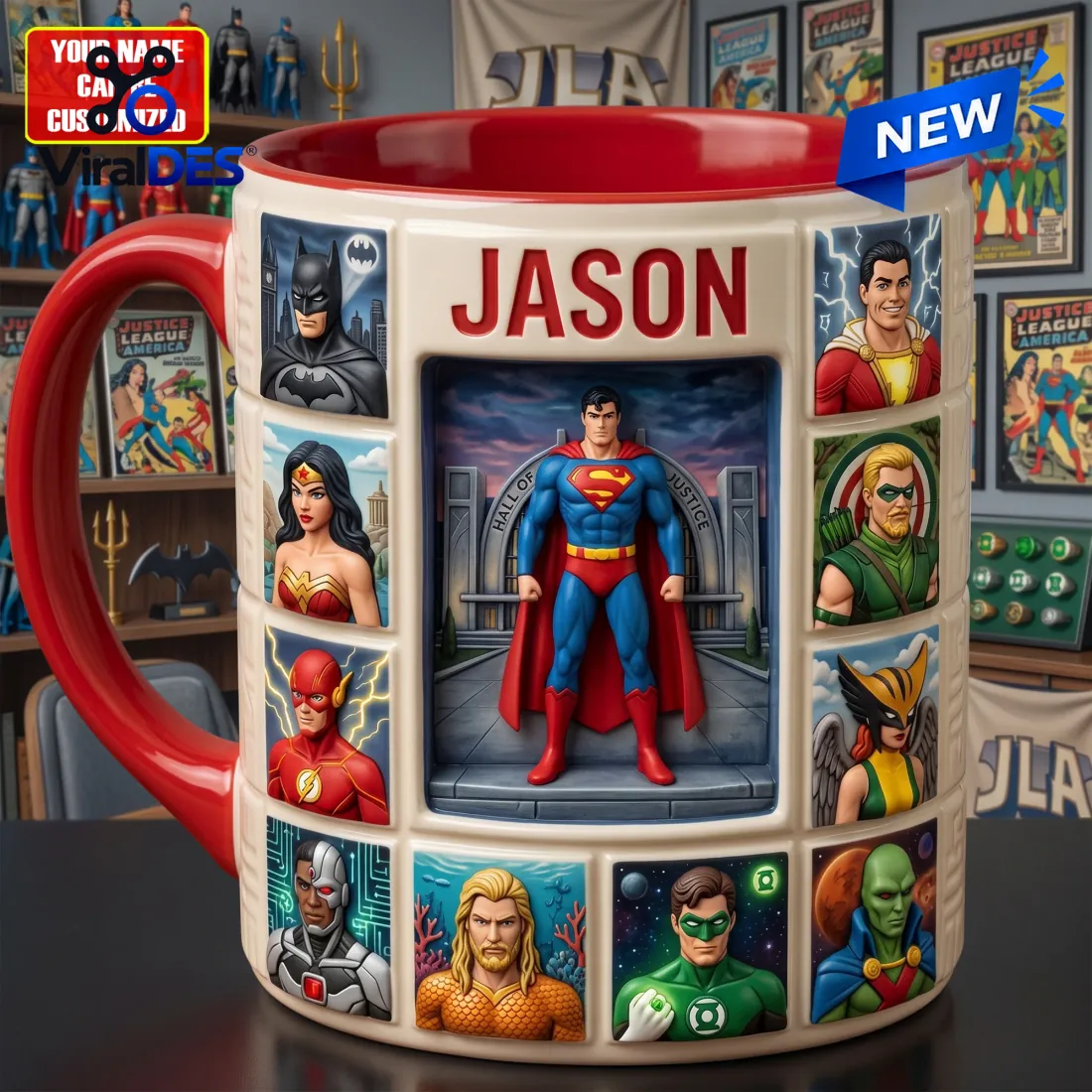 Justice League Character Diorama Ceramic Mug Justice League Character Diorama Ceramic Mug
