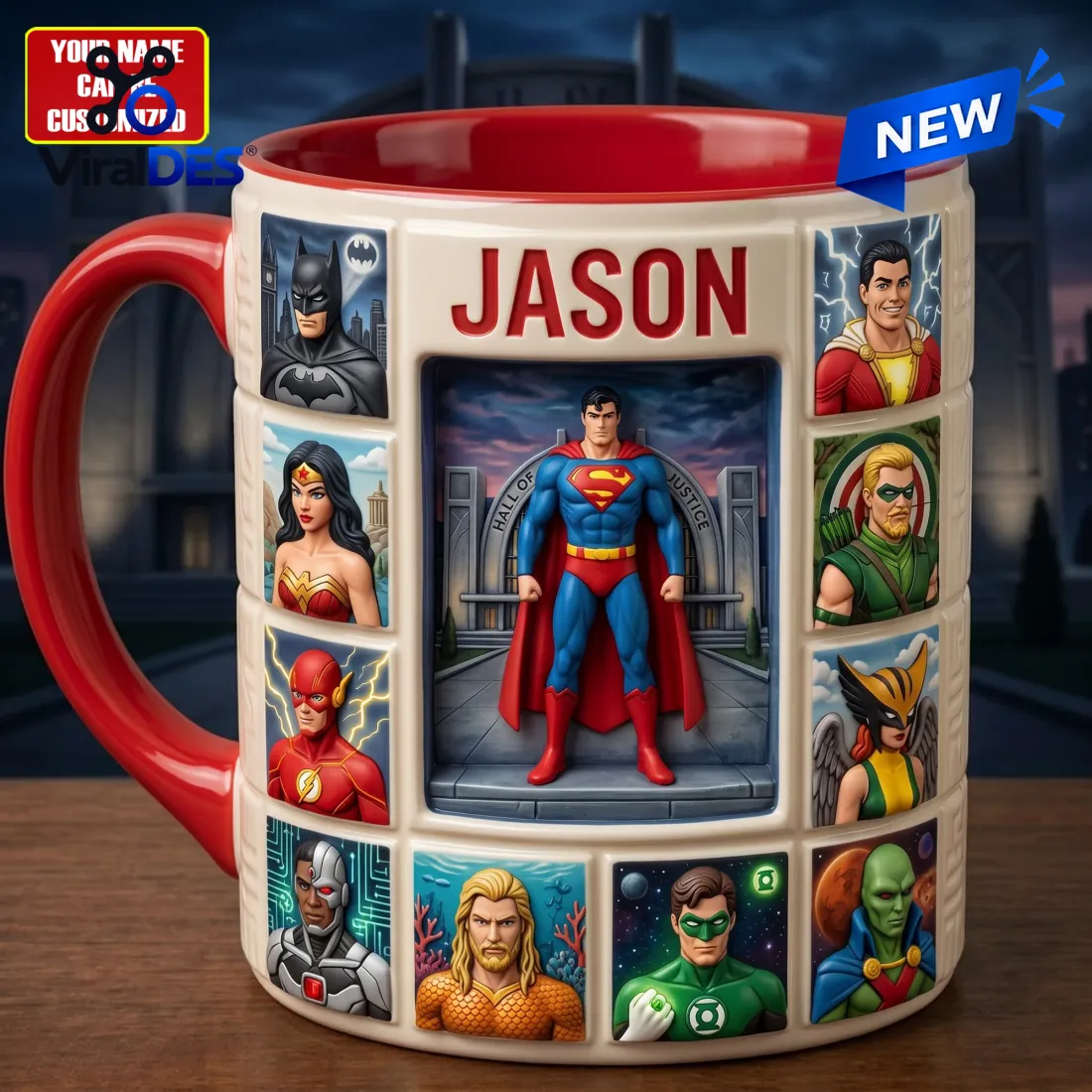 Justice League Character Diorama Ceramic Mug Justice League Character Diorama Ceramic Mug