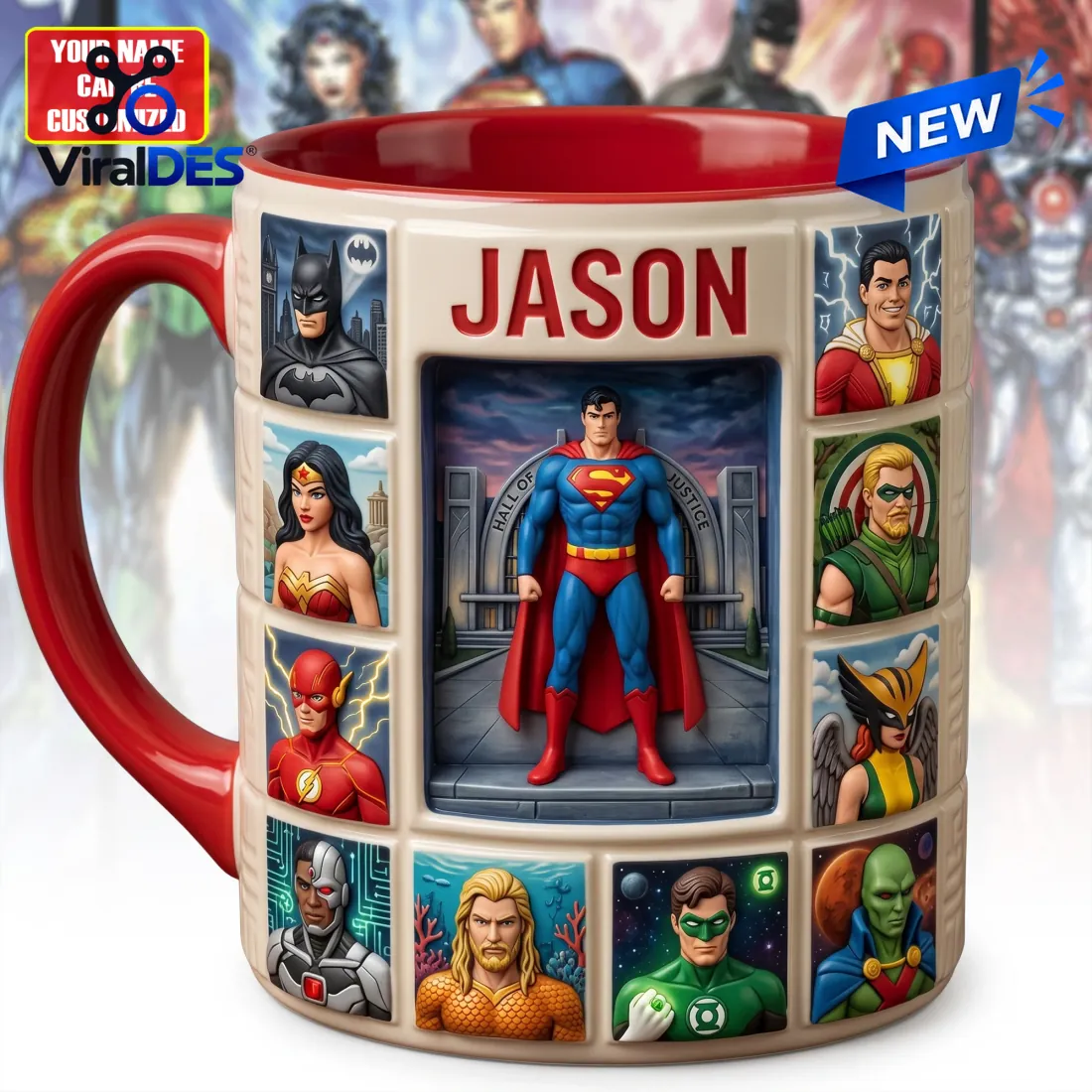 Justice League Character Diorama Ceramic Mug Justice League Character Diorama Ceramic Mug