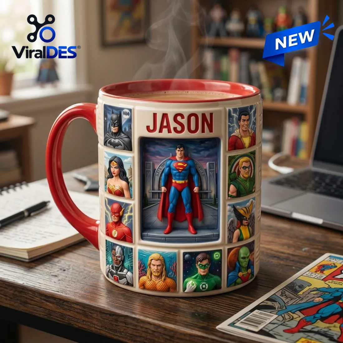 Justice League Character Diorama Ceramic Mug Justice League Character Diorama Ceramic Mug