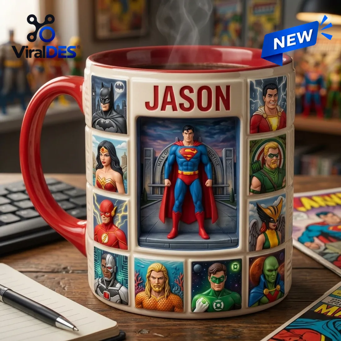 Justice League Character Diorama Ceramic Mug Justice League Character Diorama Ceramic Mug