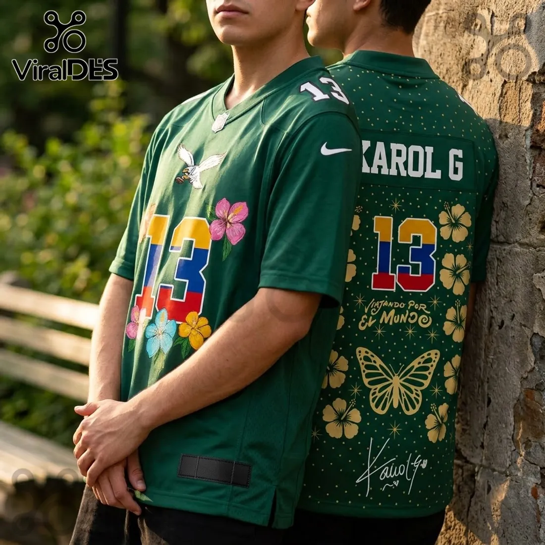 Karol G Tropitour Colombia Floral Football Jersey Karol G Tropitour Colombia Floral Football Jersey
