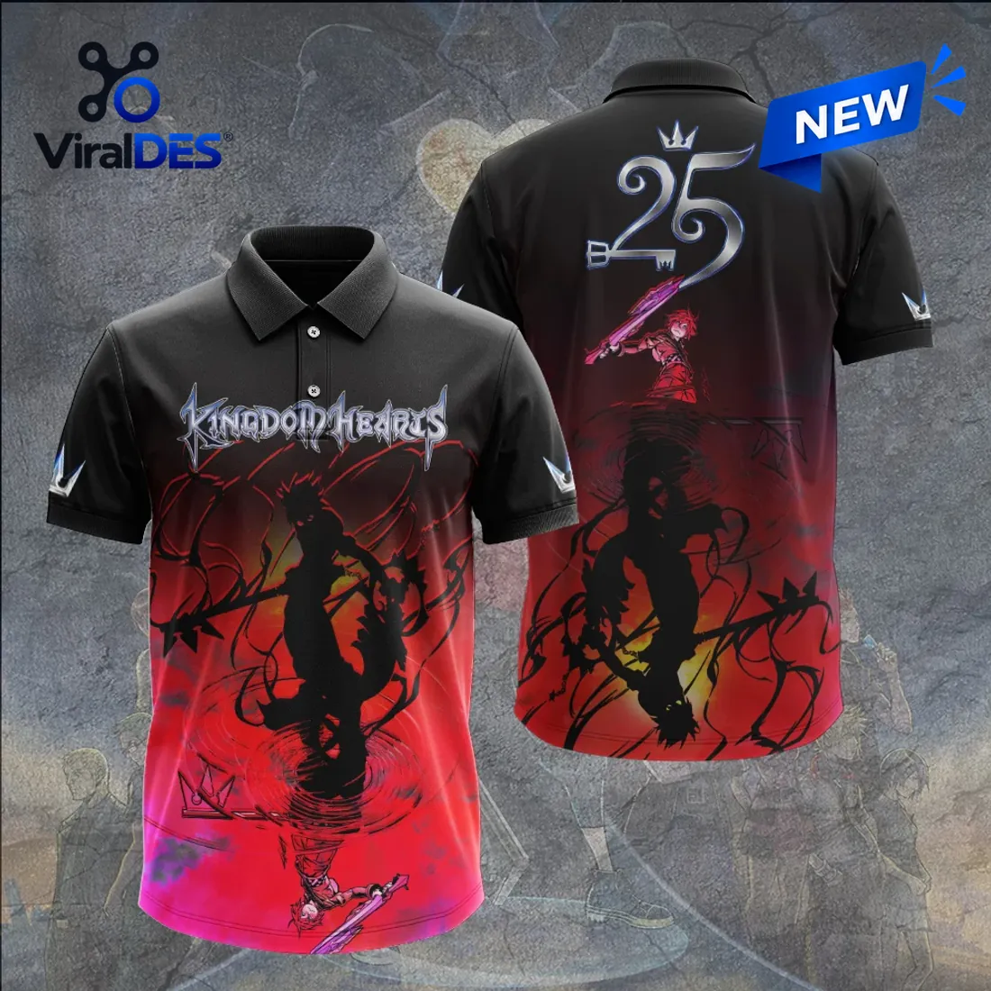 Kingdom Hearts 25th Anniversary Polo Shirt Kingdom Hearts 25th Anniversary Polo Shirt