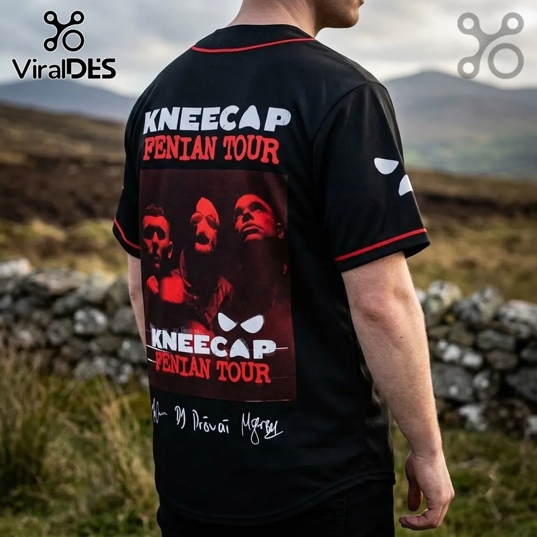 Kneecap Fenian Tour Signature Baseball Jersey Kneecap Fenian Tour Signature Baseball Jersey
