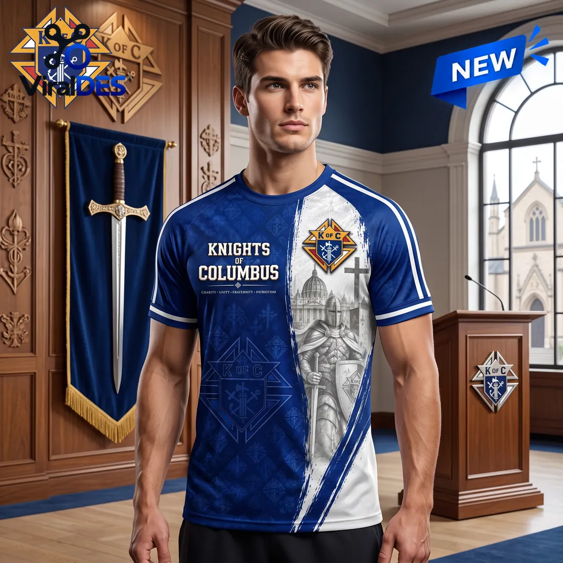Knights of Columbus Blue Crusader T-Shirt Knights of Columbus Blue Crusader T-Shirt