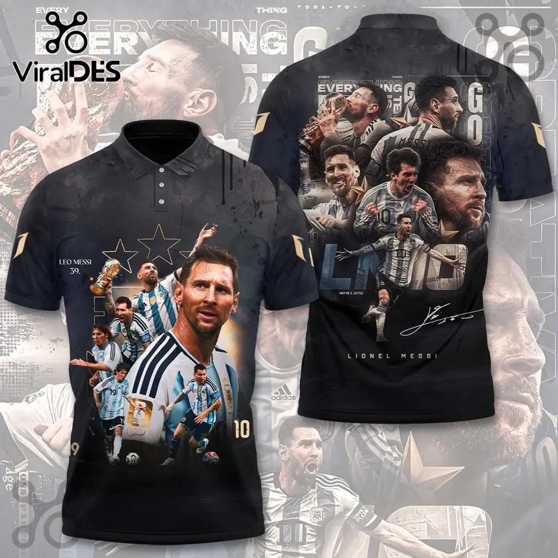 Lionel Messi Argentina World Cup Collage Polo Shirt Lionel Messi Argentina World Cup Collage Polo Shirt
