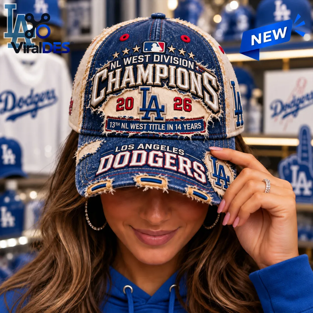 Los Angeles Dodgers 2026 NL West Champions Distressed Cap Los Angeles Dodgers 2026 NL West Champions Distressed Cap