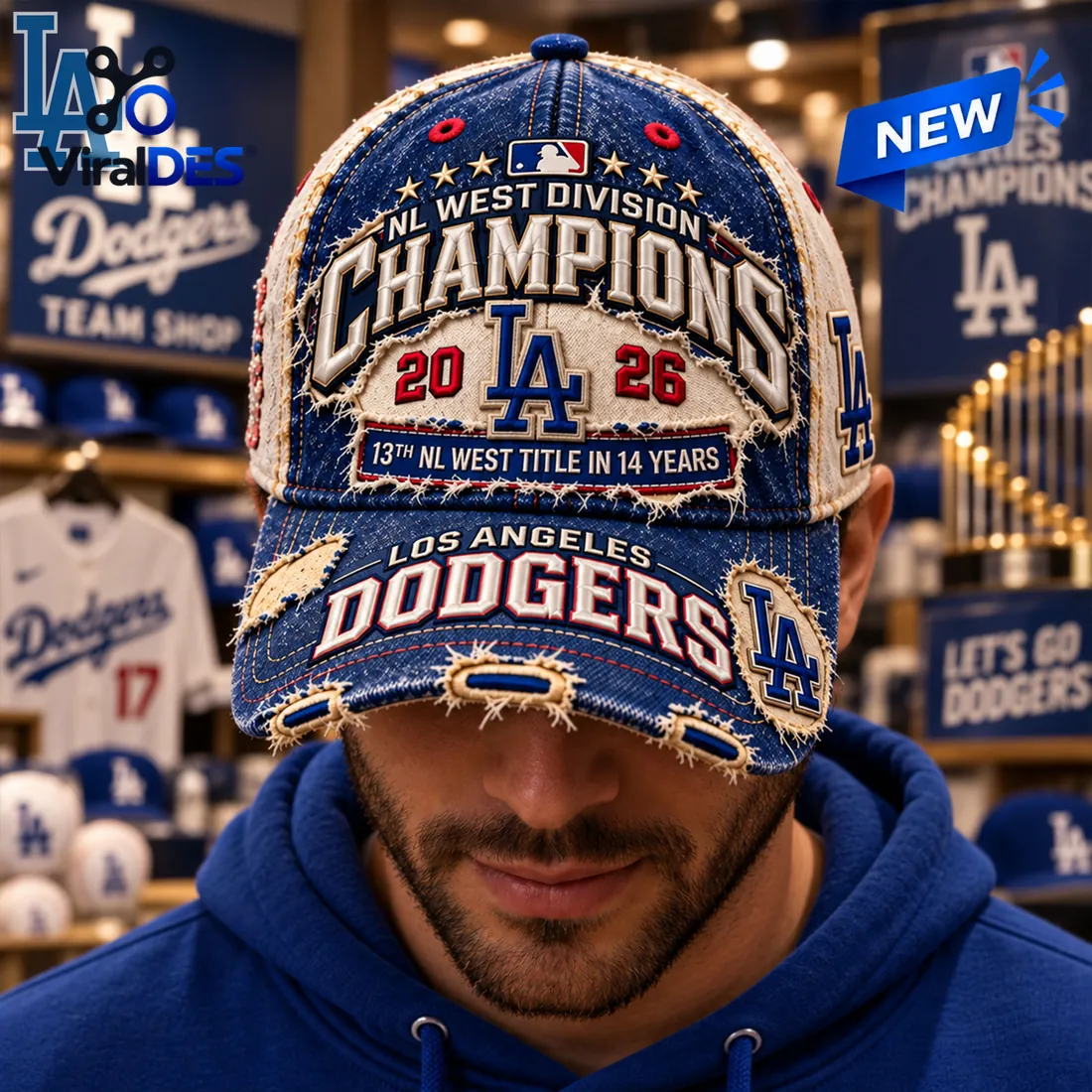 Los Angeles Dodgers 2026 NL West Champions Distressed Cap Los Angeles Dodgers 2026 NL West Champions Distressed Cap