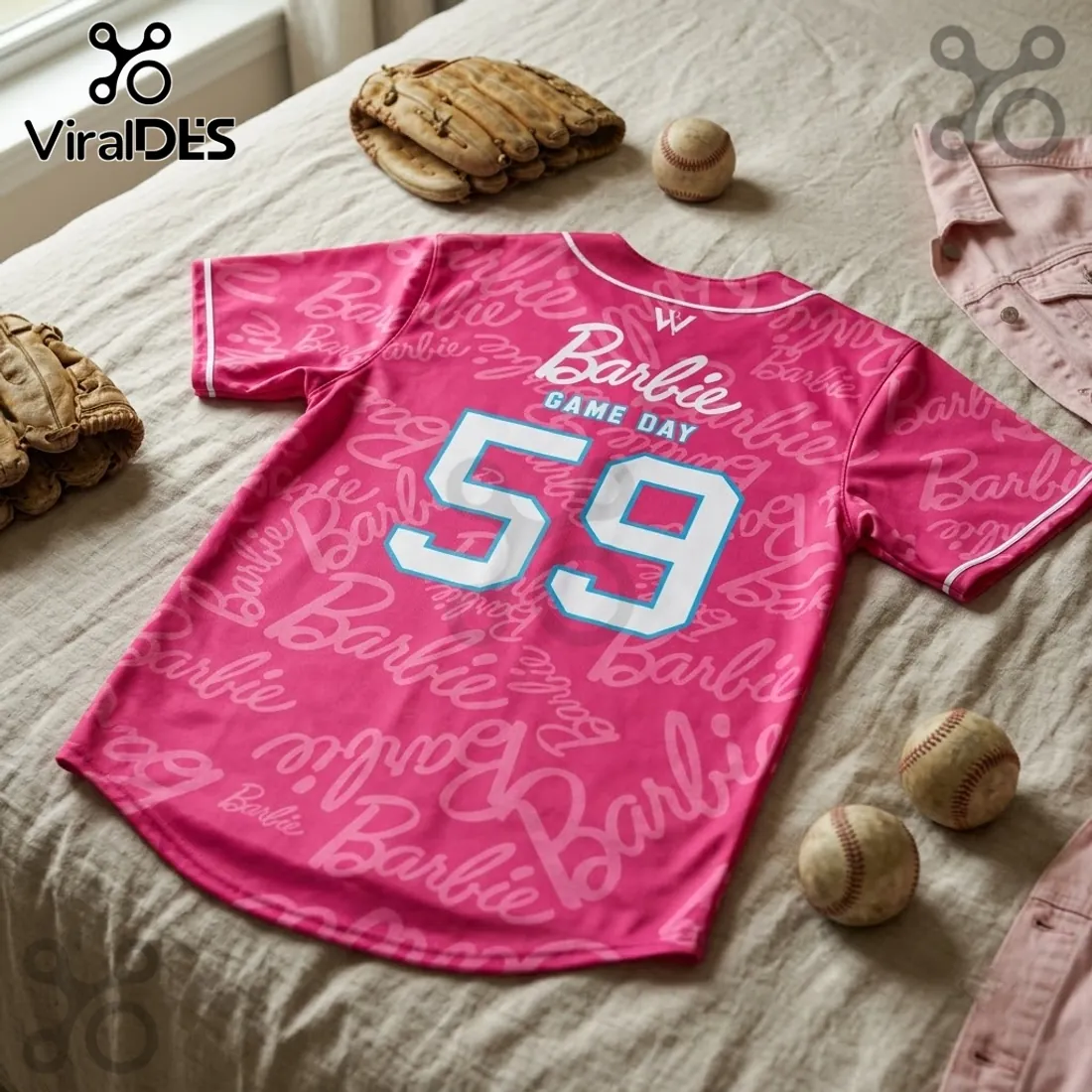 Los Angeles Queens x Barbie Game Day Baseball Jersey Los Angeles Queens x Barbie Game Day Baseball Jersey