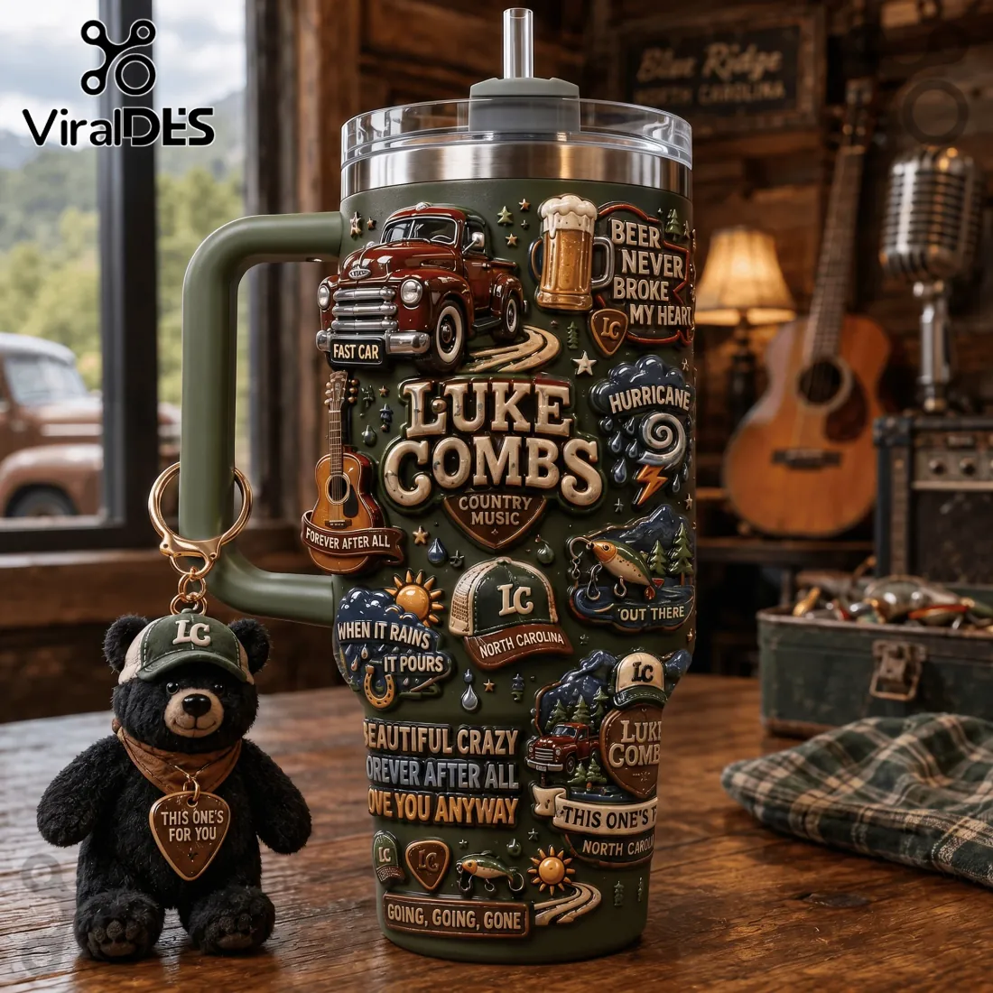 Luke Combs Embossed Green 40oz Tumbler Luke Combs Embossed Green 40oz Tumbler