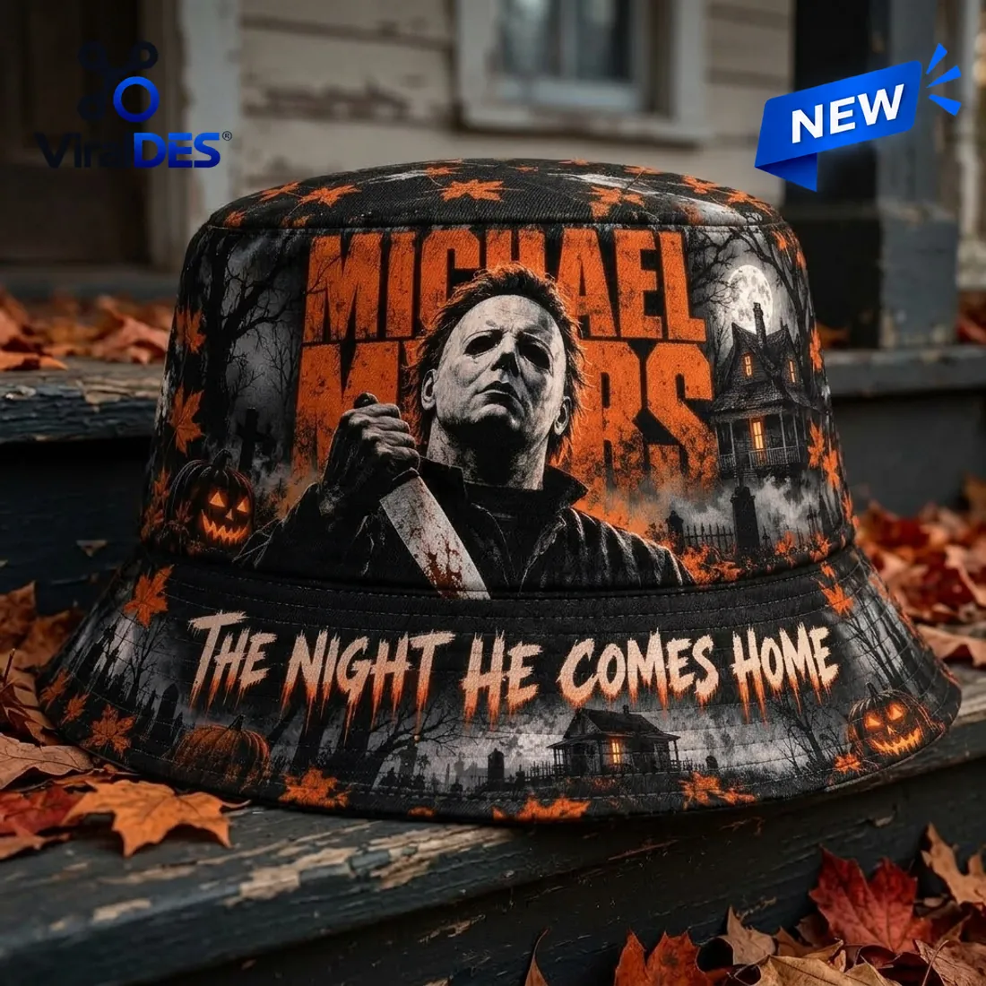 Michael Myers The Night He Comes Home Halloween Bucket Hat Michael Myers The Night He Comes Home Halloween Bucket Hat