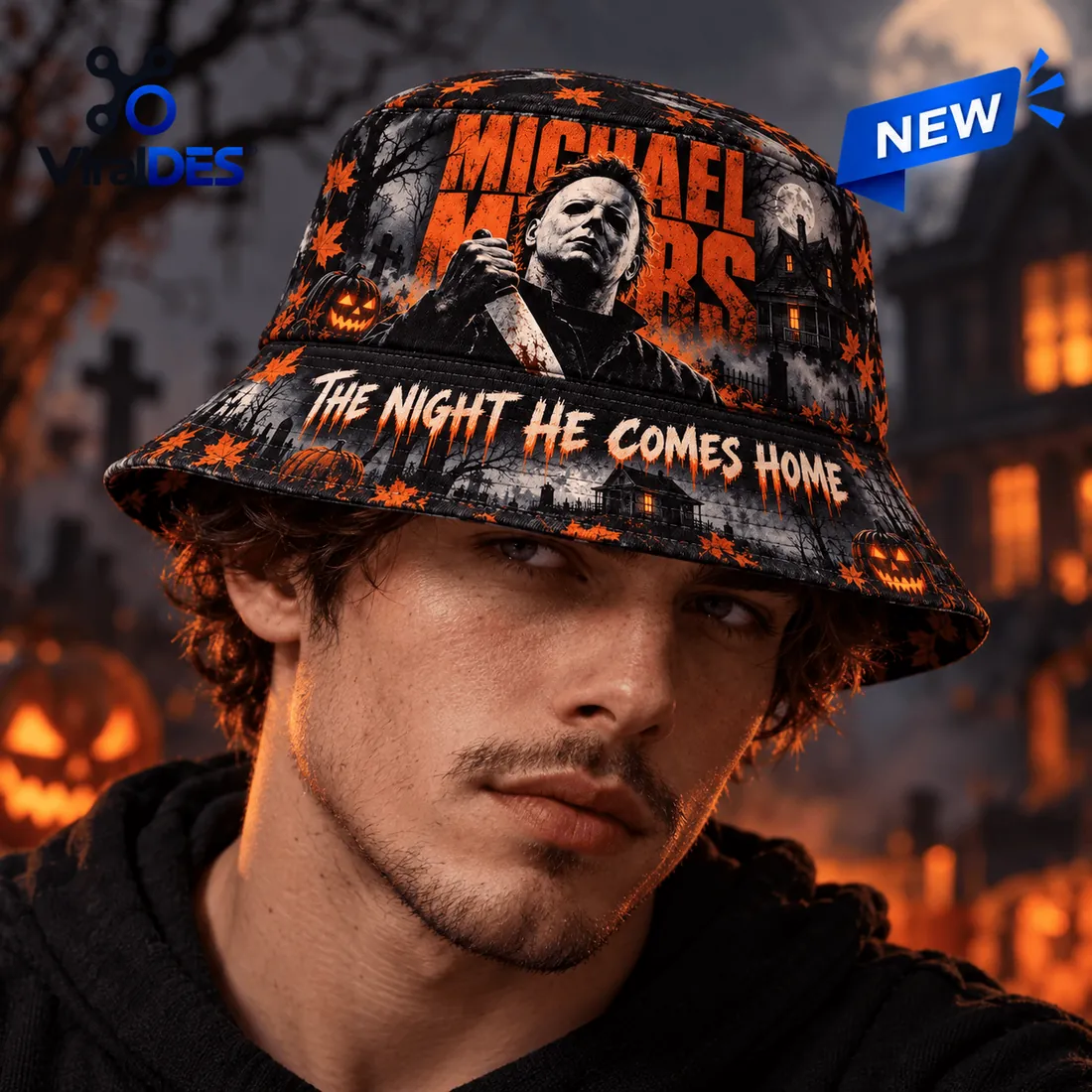 Michael Myers The Night He Comes Home Halloween Bucket Hat Michael Myers The Night He Comes Home Halloween Bucket Hat