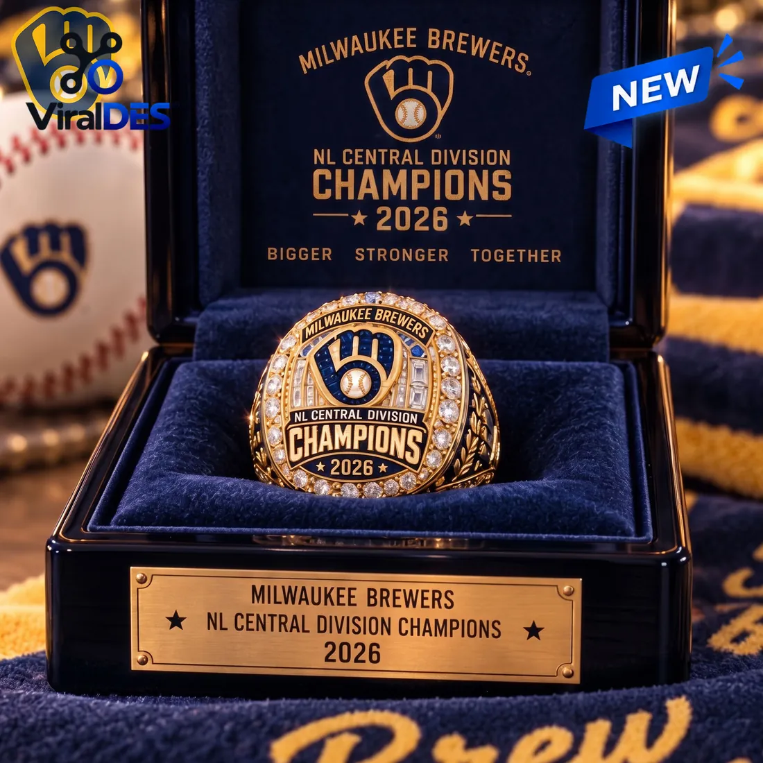 Milwaukee Brewers 2026 NL Central Division Champions Ring Milwaukee Brewers 2026 NL Central Division Champions Ring