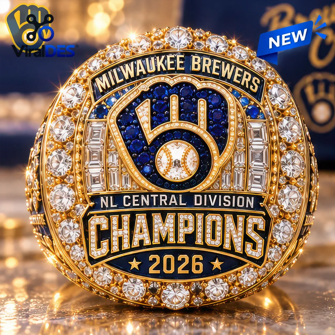 Milwaukee Brewers 2026 NL Central Division Champions Ring Milwaukee Brewers 2026 NL Central Division Champions Ring