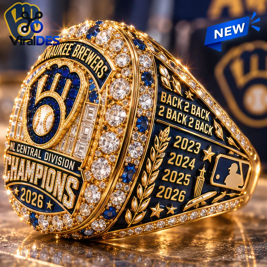 Milwaukee Brewers 2026 NL Central Division Champions Ring Milwaukee Brewers 2026 NL Central Division Champions Ring