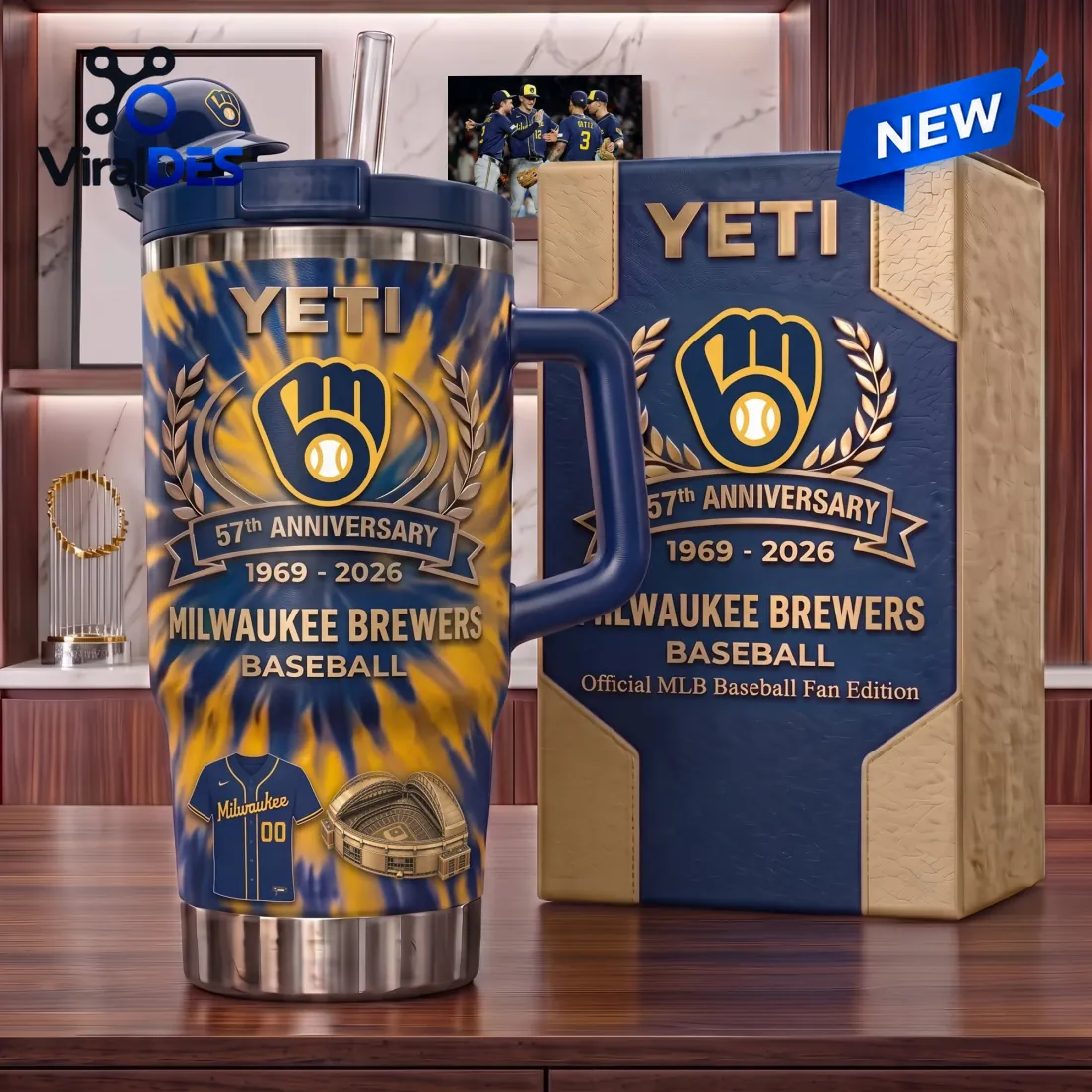 Milwaukee Brewers 57th Anniversary Stanley Tumbler Milwaukee Brewers 57th Anniversary Stanley Tumbler