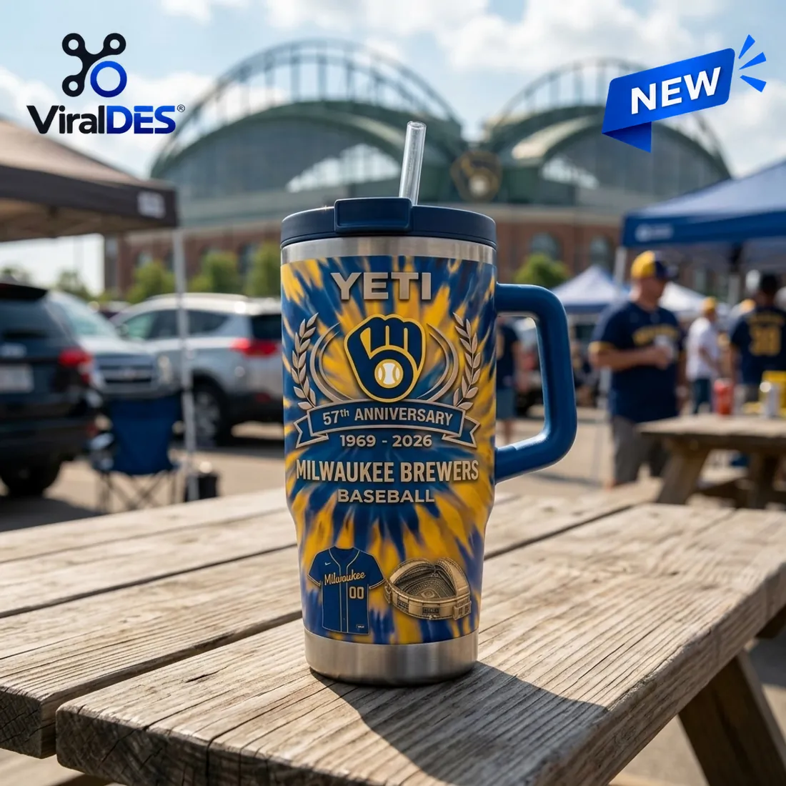 Milwaukee Brewers 57th Anniversary Stanley Tumbler Milwaukee Brewers 57th Anniversary Stanley Tumbler