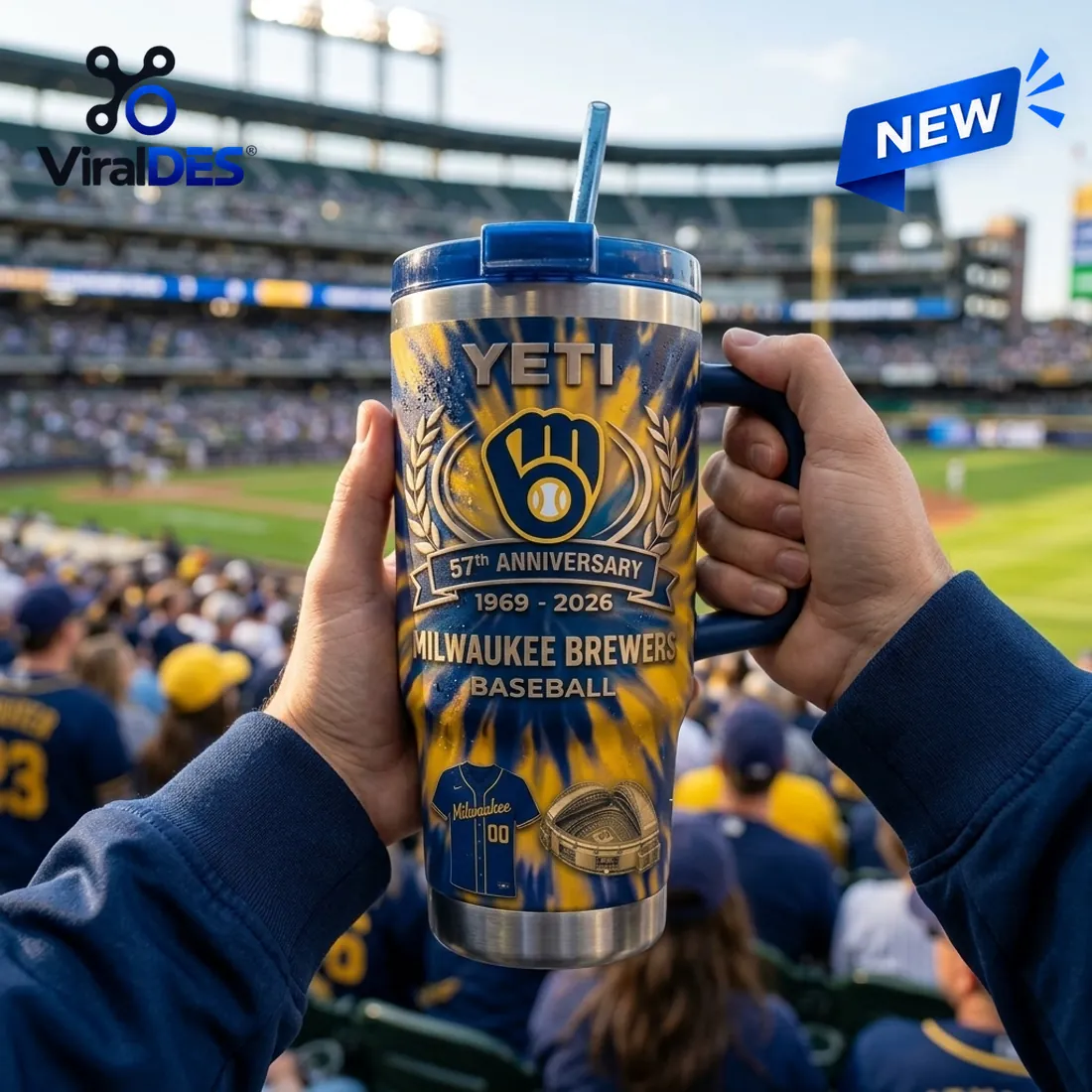 Milwaukee Brewers 57th Anniversary Stanley Tumbler Milwaukee Brewers 57th Anniversary Stanley Tumbler