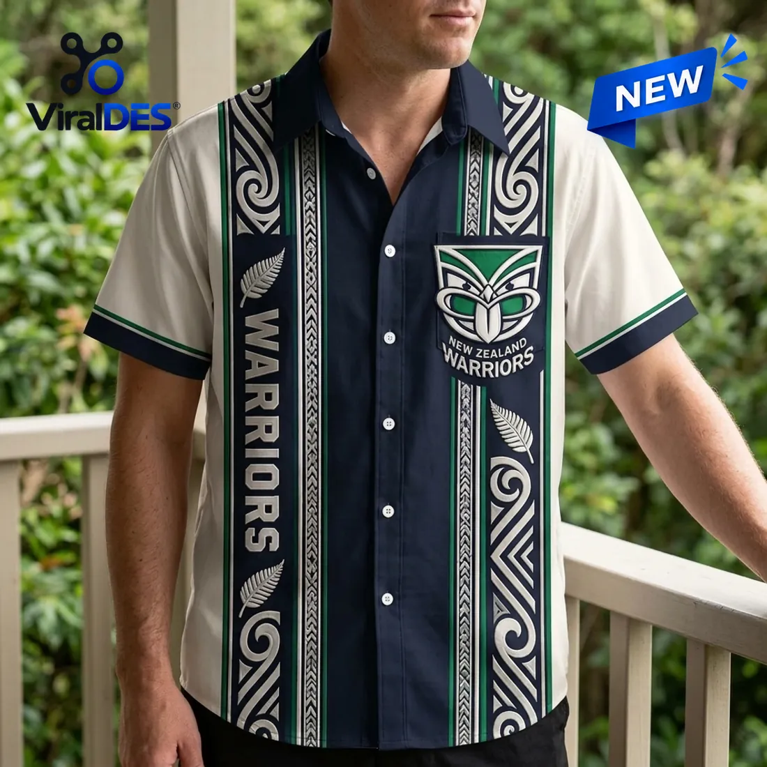 New Zealand Warriors Maori Pattern Hawaiian Shirt New Zealand Warriors Maori Pattern Hawaiian Shirt