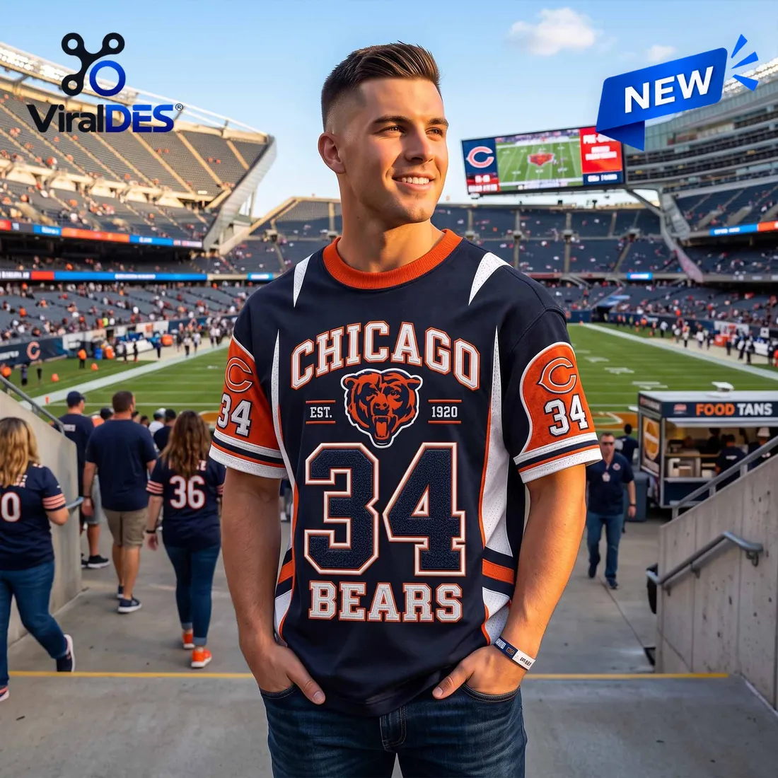 NFL Chicago Bears 34 Custom Name Shirt NFL Chicago Bears 34 Custom Name Shirt