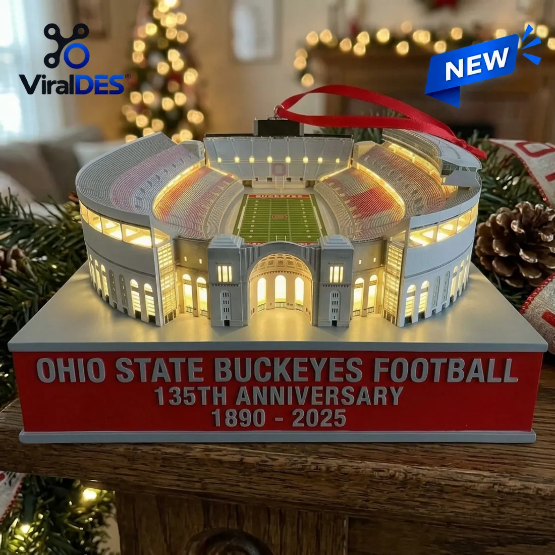 Ohio State Buckeyes 135th Anniversary Christmas Ornament Ohio State Buckeyes 135th Anniversary Christmas Ornament