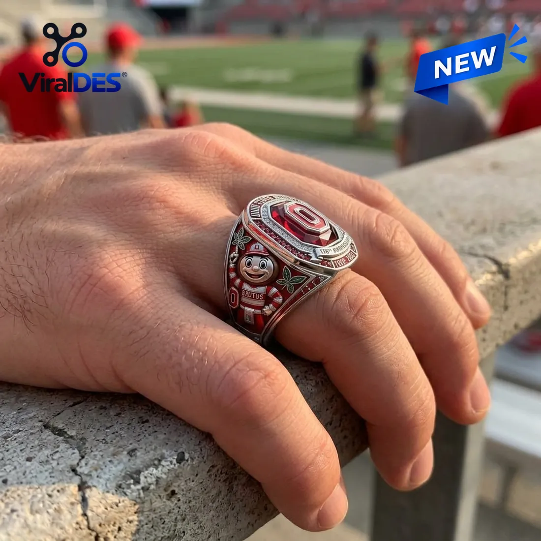 Ohio State Buckeyes 136th Anniversary Red Crystal Ring Ohio State Buckeyes 136th Anniversary Red Crystal Ring