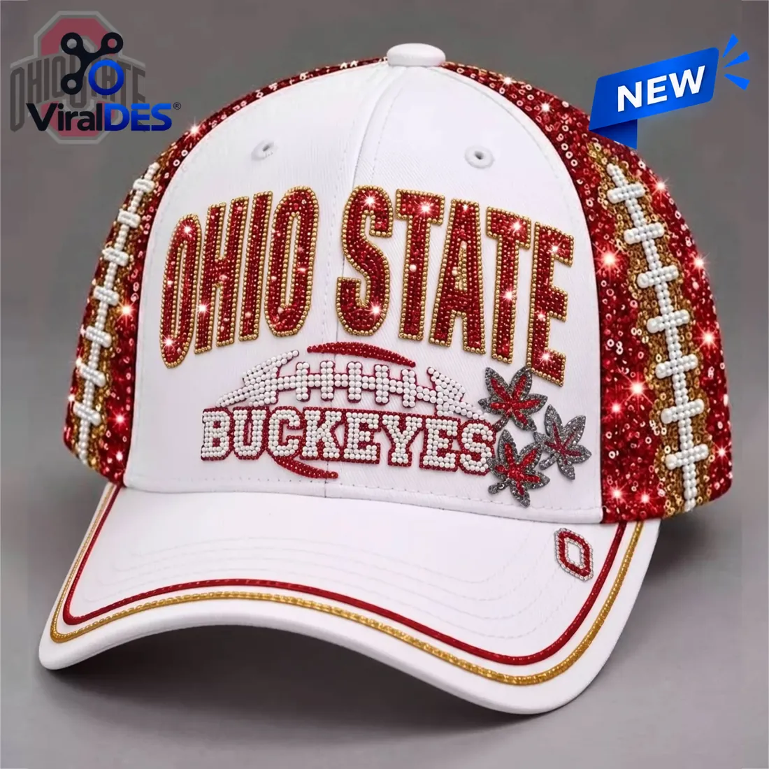 Ohio State Buckeyes Rhinestone White Baseball Cap Ohio State Buckeyes Rhinestone White Baseball Cap