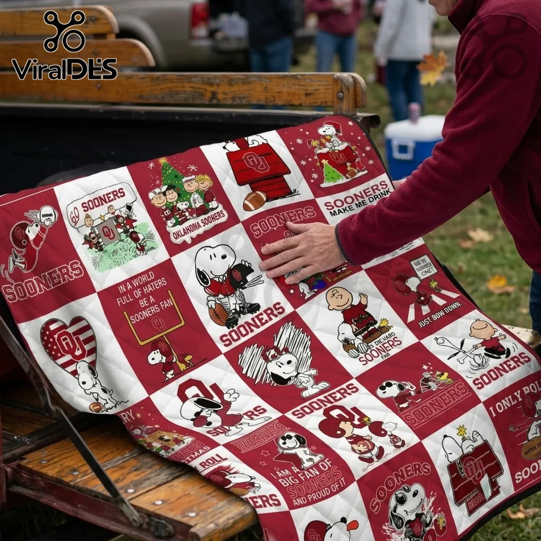 Oklahoma Sooners Snoopy Peanuts Christmas Fleece Blanket Oklahoma Sooners Snoopy Peanuts Christmas Fleece Blanket