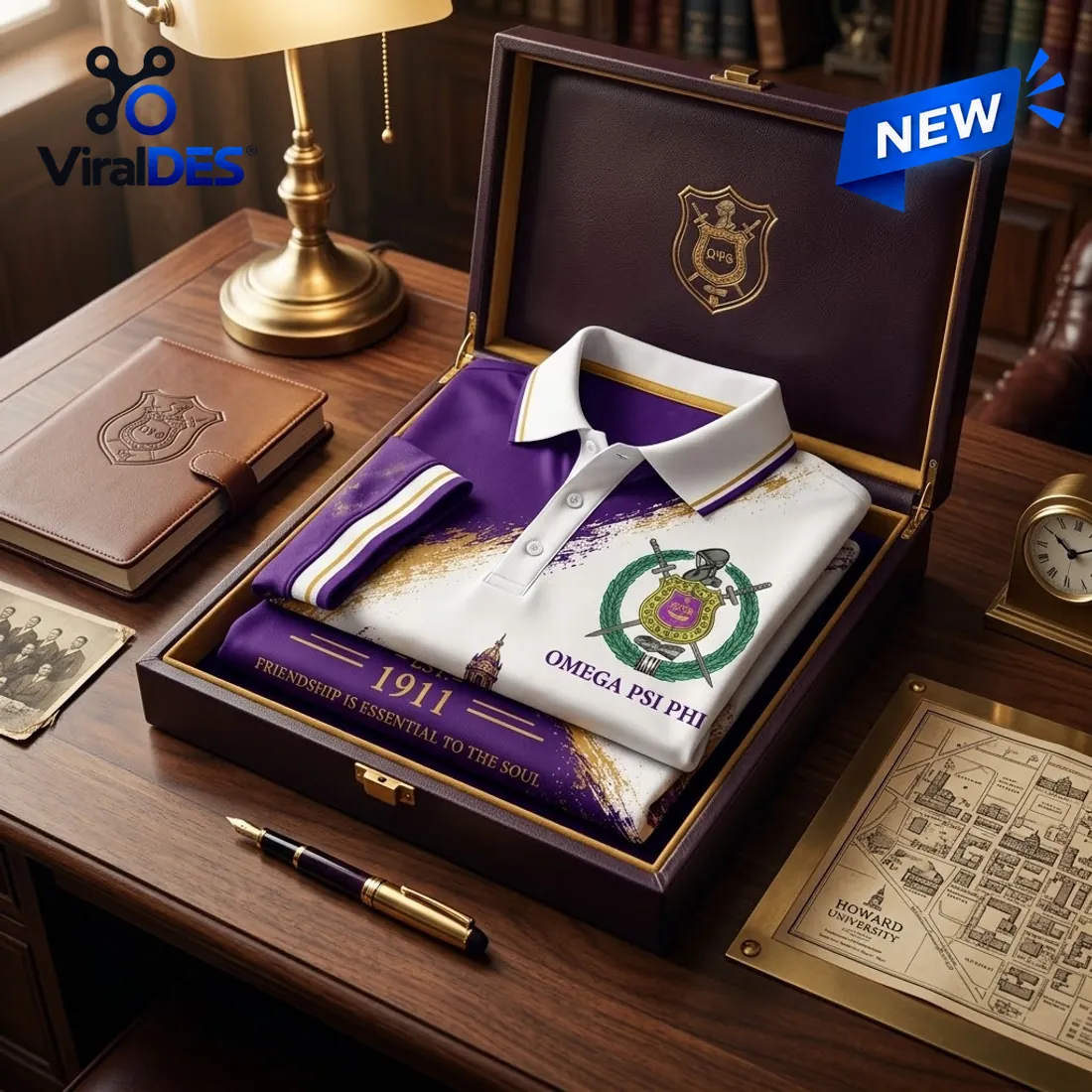 Omega Psi Phi Fraternity Crest Polo Shirt Omega Psi Phi Fraternity Crest Polo Shirt