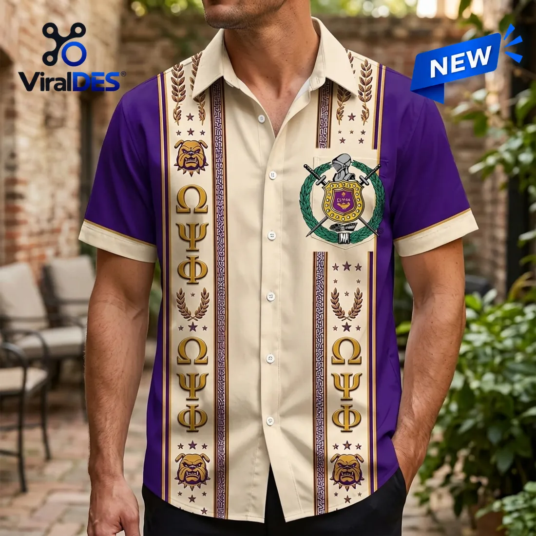 Omega Psi Phi Purple and Gold Hawaiian Shirt Omega Psi Phi Purple and Gold Hawaiian Shirt
