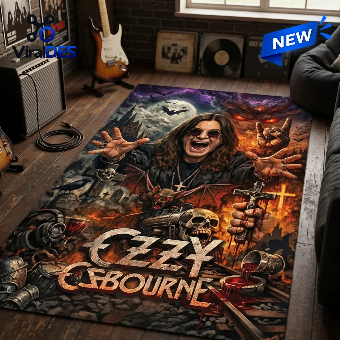 Ozzy Osbourne Heavy Metal Area Rug Ozzy Osbourne Heavy Metal Area Rug