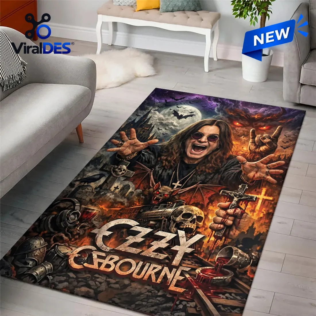 Ozzy Osbourne Heavy Metal Area Rug Ozzy Osbourne Heavy Metal Area Rug