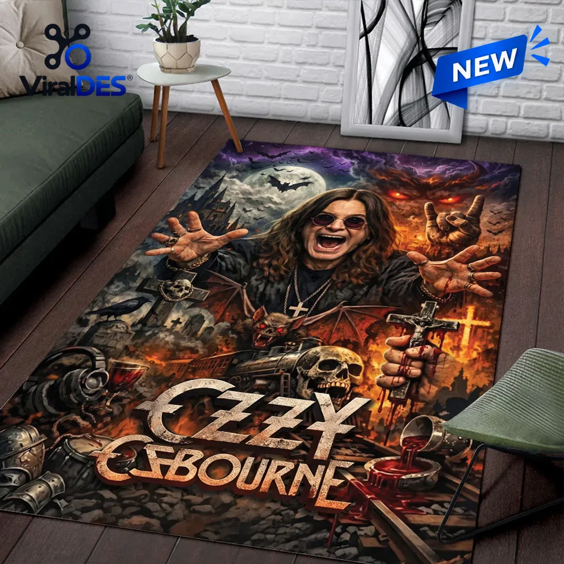 Ozzy Osbourne Heavy Metal Area Rug Ozzy Osbourne Heavy Metal Area Rug