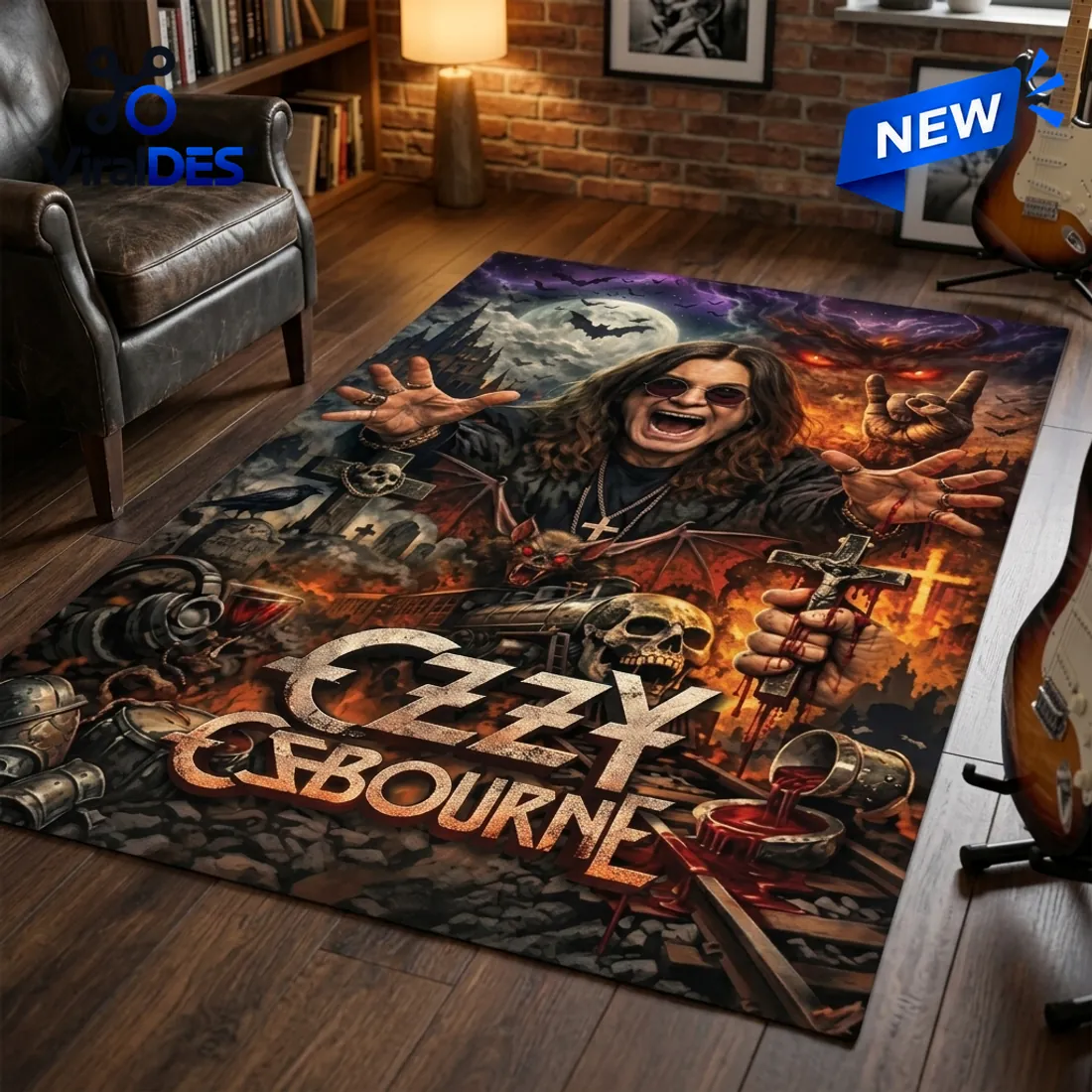 Ozzy Osbourne Heavy Metal Area Rug Ozzy Osbourne Heavy Metal Area Rug