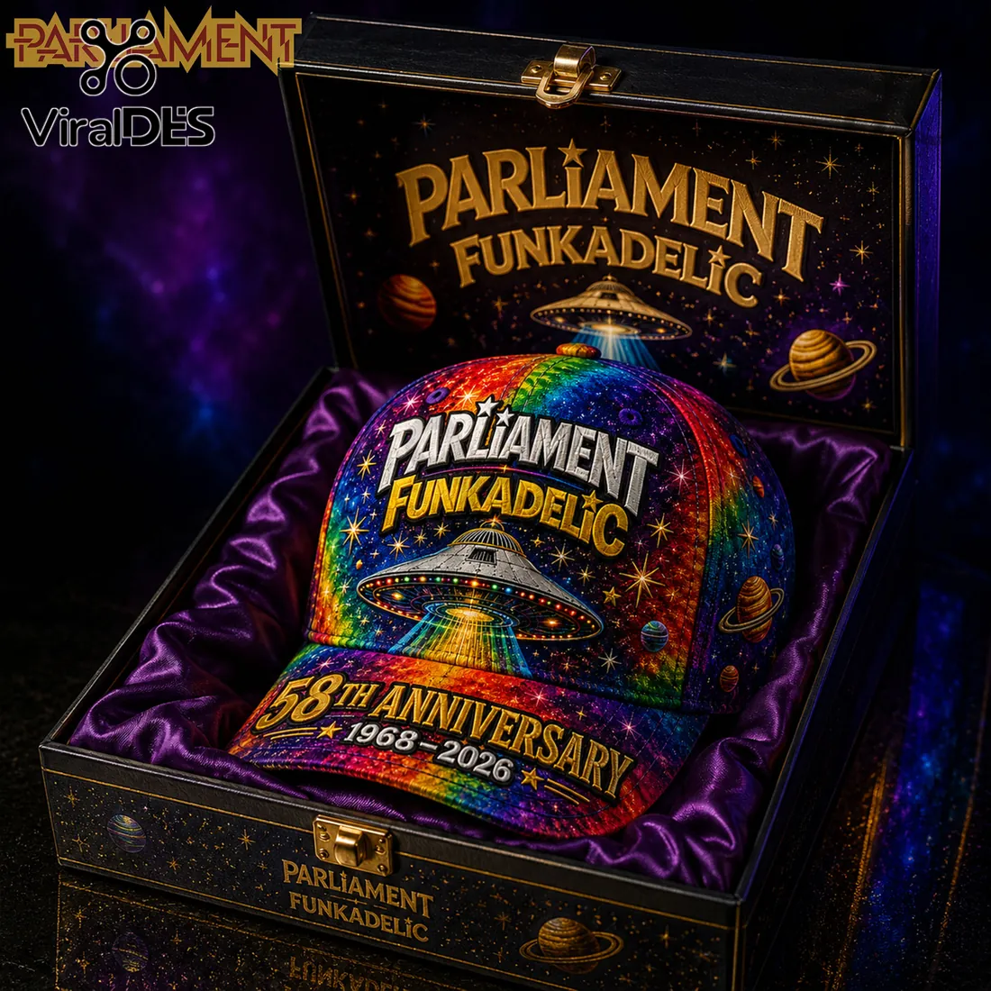 Parliament Funkadelic Space UFO 58th Anniversary Baseball Cap Parliament Funkadelic Space UFO 58th Anniversary Baseball Cap