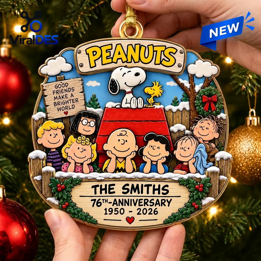 Peanuts 76th Anniversary Christmas Ornament Peanuts 76th Anniversary Christmas Ornament
