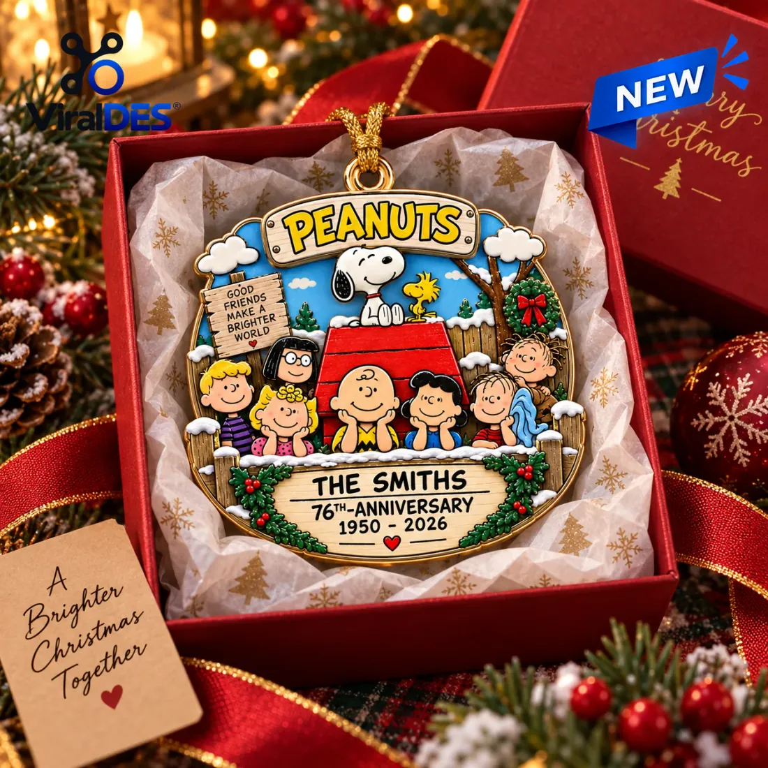 Peanuts 76th Anniversary Christmas Ornament Peanuts 76th Anniversary Christmas Ornament