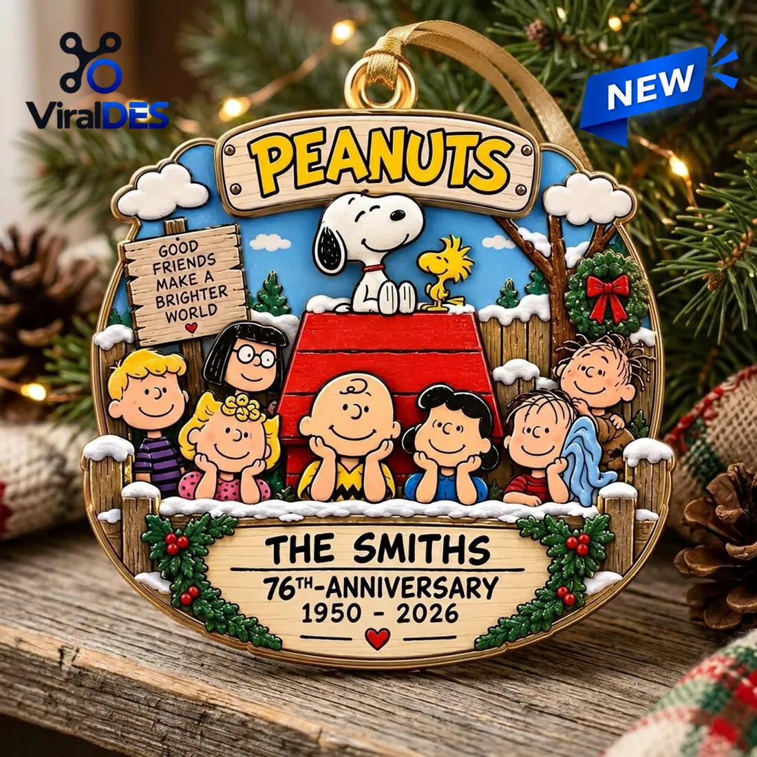 Peanuts 76th Anniversary Christmas Ornament Peanuts 76th Anniversary Christmas Ornament