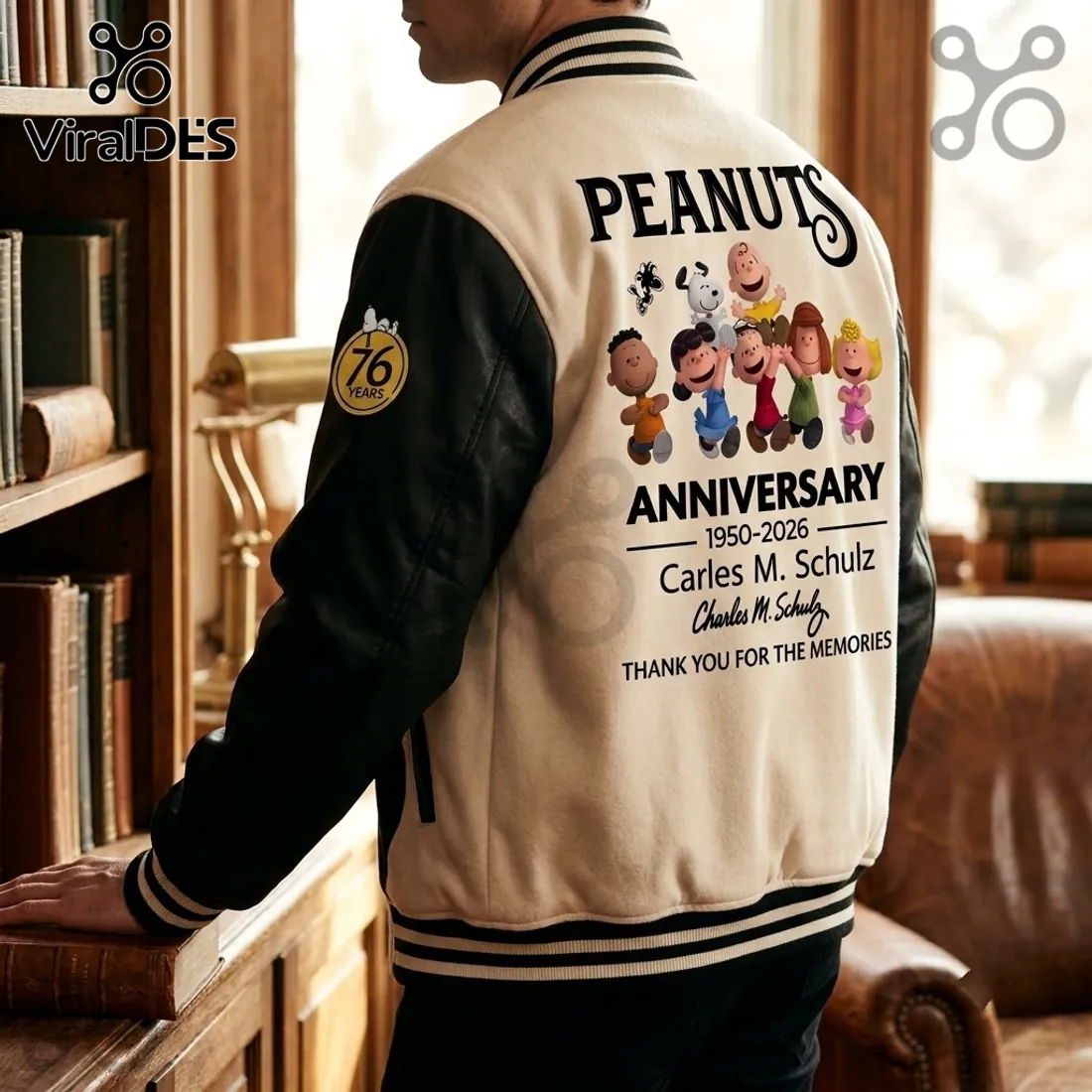 Peanuts Snoopy 76th Anniversary Baseball Jacket Peanuts Snoopy 76th Anniversary Baseball Jacket