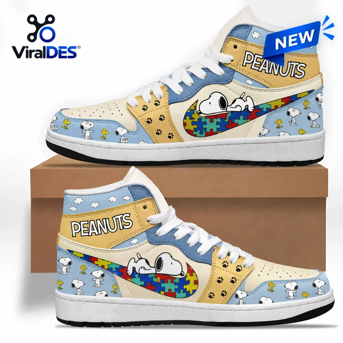 Peanuts Snoopy Autism Awareness Air Jordan 1 High Top Peanuts Snoopy Autism Awareness Air Jordan 1 High Top