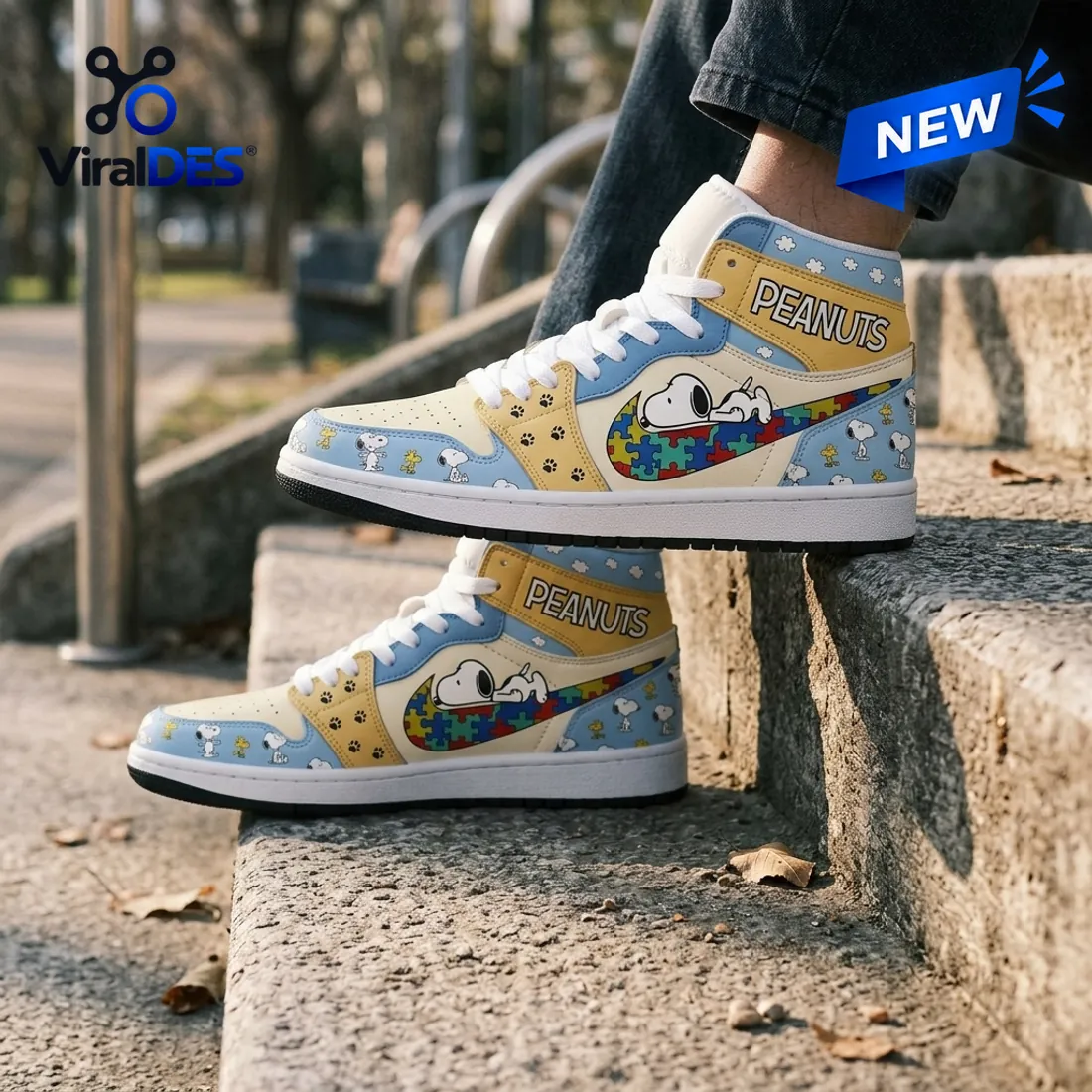 Peanuts Snoopy Autism Awareness Air Jordan 1 High Top Peanuts Snoopy Autism Awareness Air Jordan 1 High Top