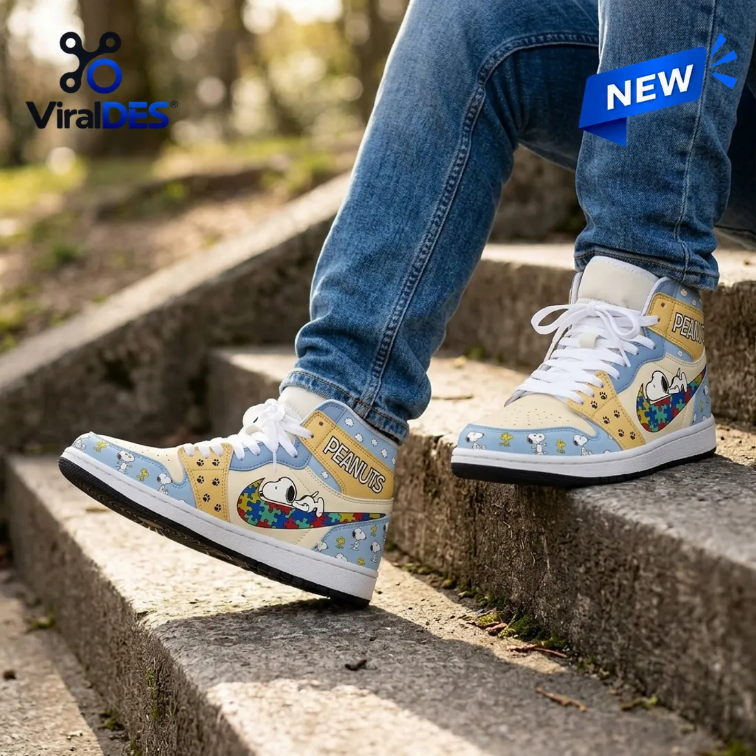 Peanuts Snoopy Autism Awareness Air Jordan 1 High Top Peanuts Snoopy Autism Awareness Air Jordan 1 High Top