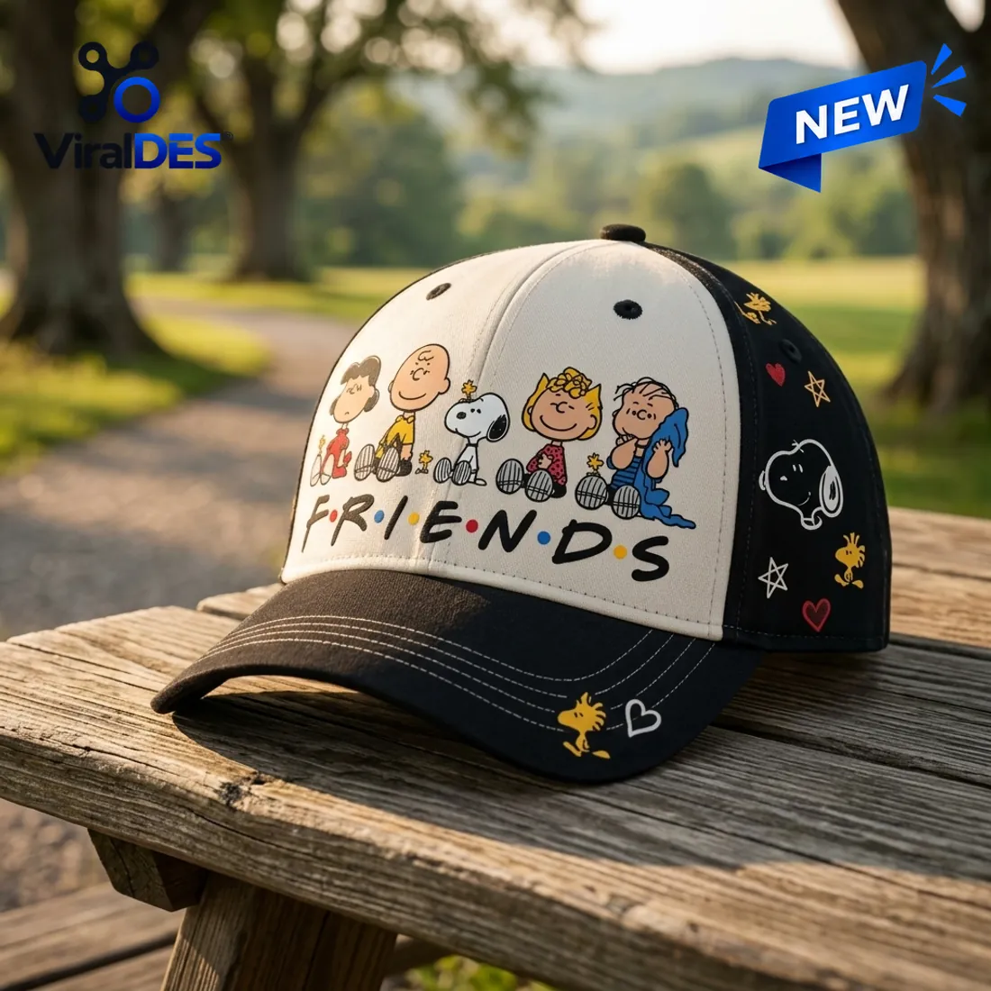 Peanuts Snoopy Friends Black Baseball Cap Peanuts Snoopy Friends Black Baseball Cap