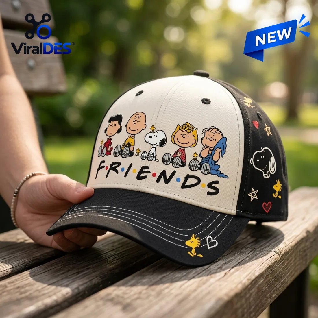 Peanuts Snoopy Friends Black Baseball Cap Peanuts Snoopy Friends Black Baseball Cap