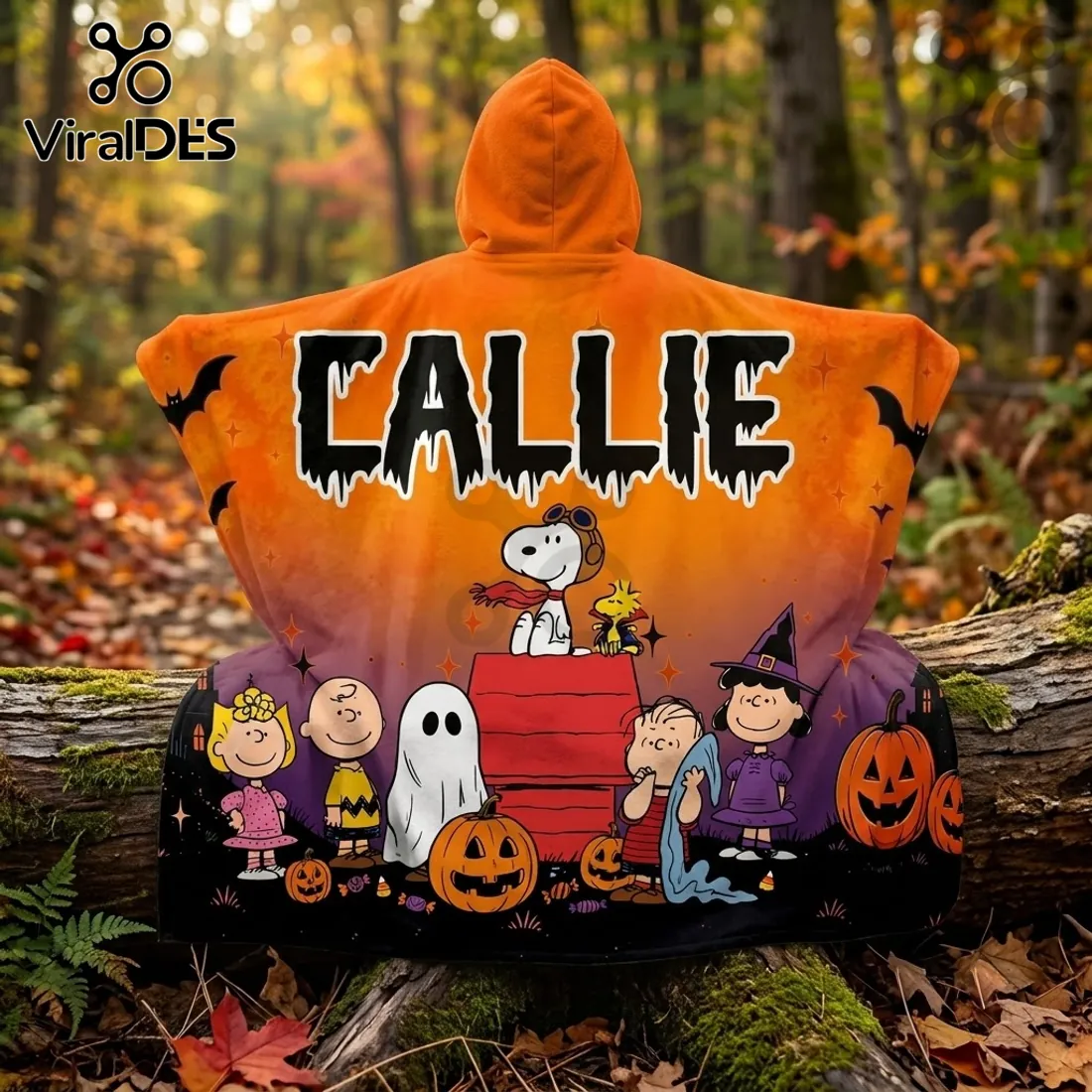 Peanuts Snoopy Halloween Personalized Hooded Blanket Peanuts Snoopy Halloween Personalized Hooded Blanket