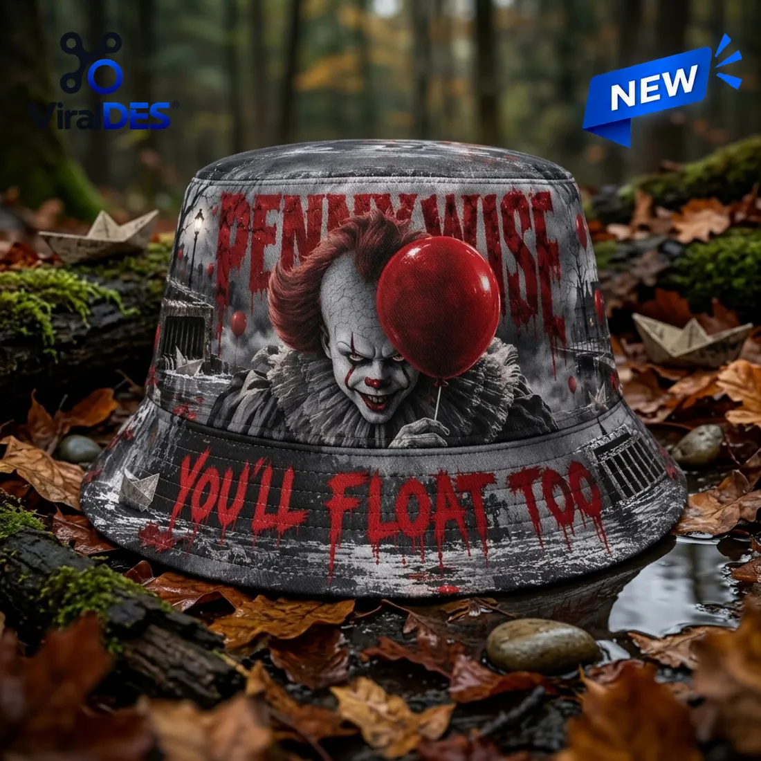 Pennywise You’ll Float Too Horror Bucket Hat Pennywise You’ll Float Too Horror Bucket Hat
