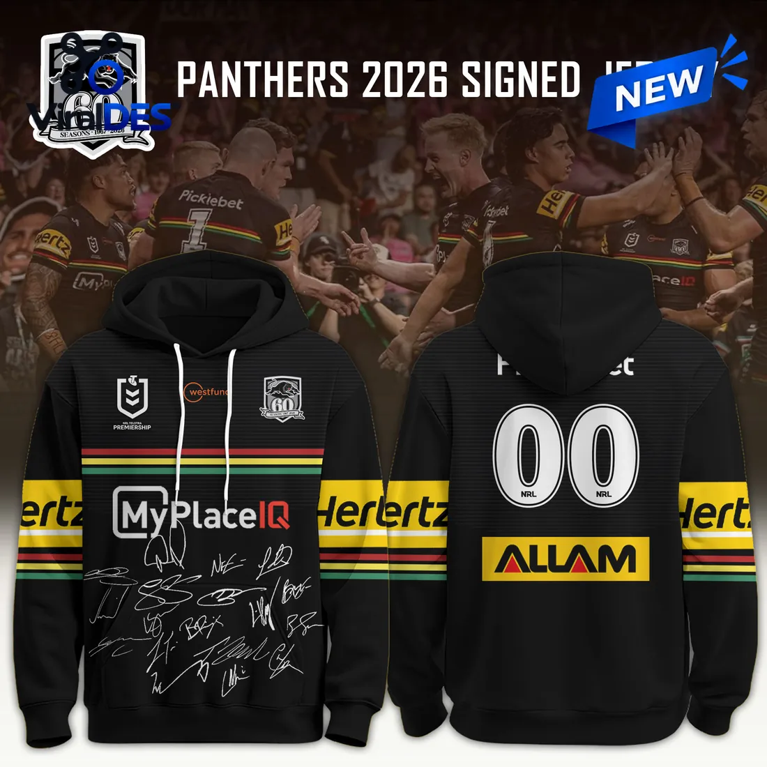 Penrith Panthers 2026 Black Signed Hoodie Penrith Panthers 2026 Black Signed Hoodie
