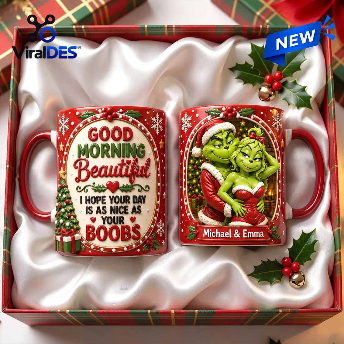 Personalized Grinch Couple Christmas Coffee Mug Personalized Grinch Couple Christmas Coffee Mug